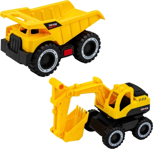 Două vehicule pentru joacă pe șantier