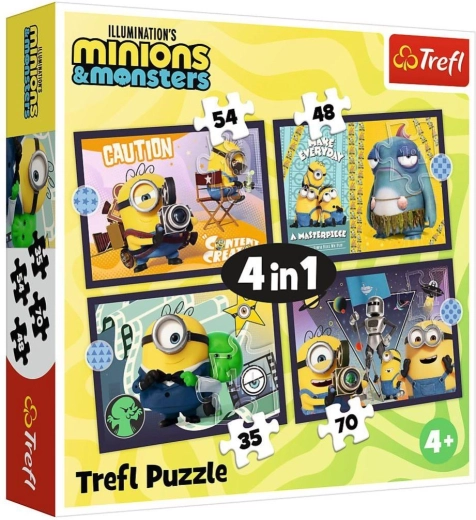 Puzzle 4 în 1 Noua aventură a Minionilor