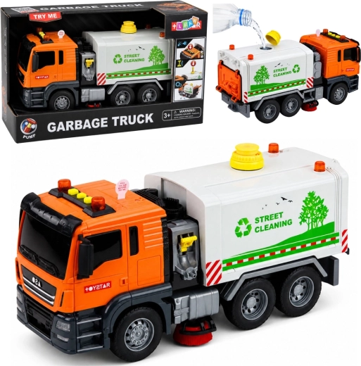 Garbage Truck – cisternă de măturat străzile pentru copii, cu pulverizare de apă, lumini și sunete