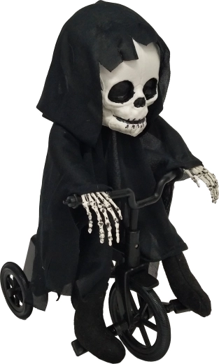 Decorațiune de petrecere – schelet pe bicicletă, 33 cm