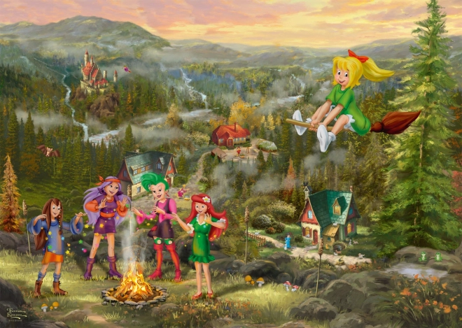 Puzzle Micuța Vrăjitoare Bibi: Întâlnirea Micilor Vrăjitoare 1000 piese