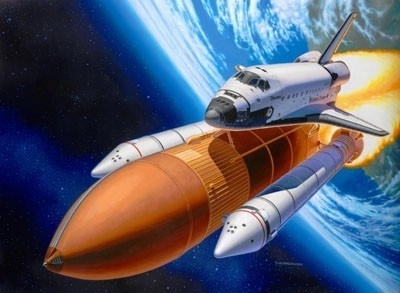 Model din plastic Space Shuttle Discovery & Booster Rockets