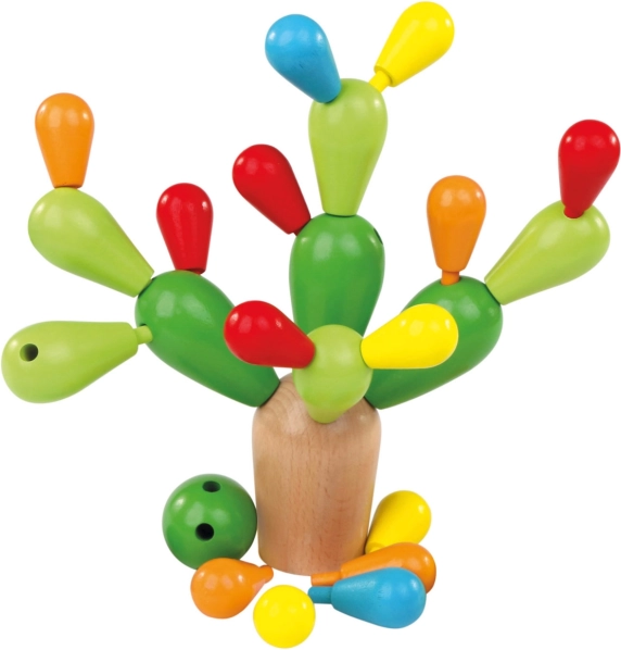 Joc de echilibru din lemn Cactus Bino