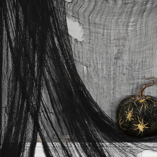 Draperie decorativă textilă neagră de Halloween 180 × 75 cm