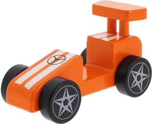Trefl jucărie din lemn – mașină de curse orange
