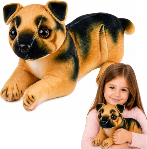 Ciobănesc german de pluș 25 cm – cățeluș realist pentru îmbrățișat