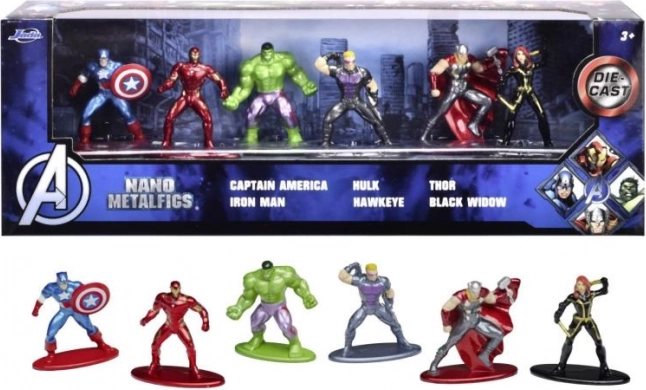 Figurine metalice JADA MARVEL AVENGERS, 6 buc., 4 cm