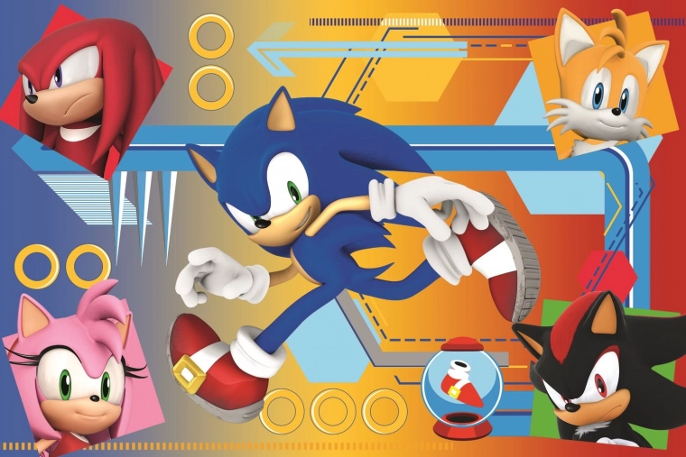 Puzzle Sonic 60 de piese Sonic în acțiune