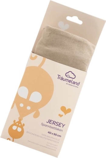 Träumeland cearșaf tip jersey cu elastic 40 × 90 cm taupe