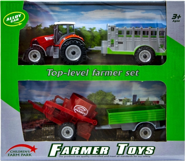 Tractor cu remorci interschimbabile roșu - 1 buc