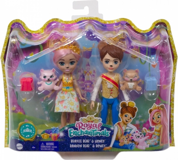 Set regal Enchantimals Braylee și Bannon – 2 păpuși cu ursuleți