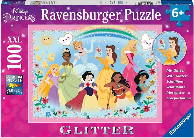 RAVENSBURGER puzzle cu sclipici DISNEY prințese XXL 100 piese