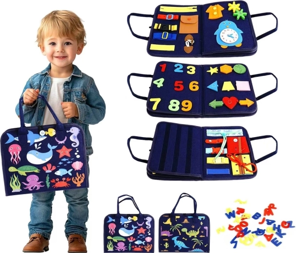 2Kids Toys carte senzorială busy Lume acvatică / Dino