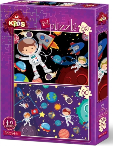 Set de puzzle-uri cu tematică spațială 35 + 60 piese ART PUZZLE