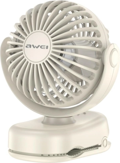 Awei F45 mini ventilator de birou cu clemă, alb