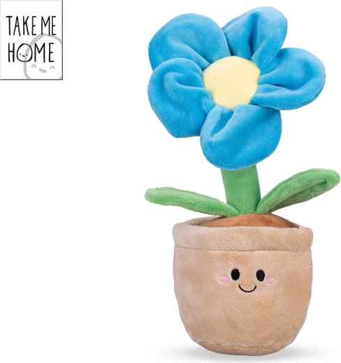 Floare de pluș în ghiveci Take Me Home albastră 30 cm