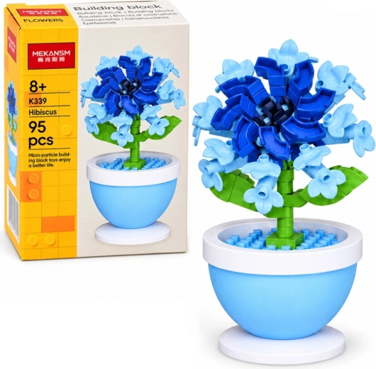 Set de construcție mini floare în ghiveci, hibiscus - 1 bucată