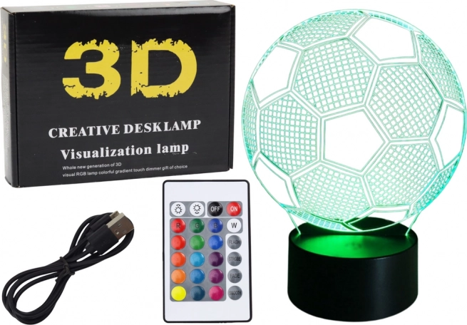 Lumină fără fir 3D – statuie sferică cu LED și telecomandă