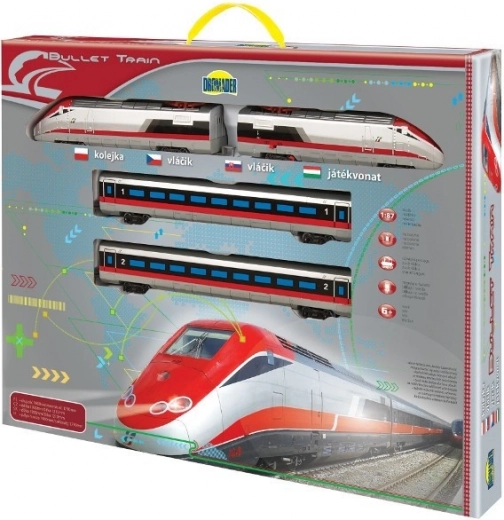 Tren Bullet Train cu baterii – Cu lumini și sunete (4 piese)