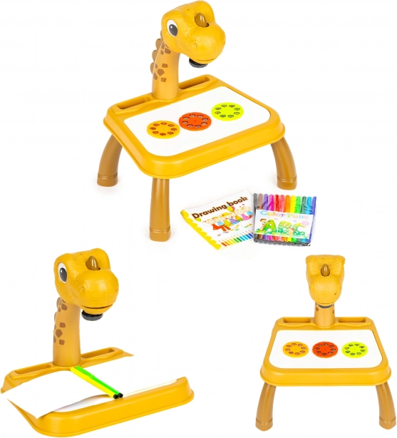 Proiector de desen cu motiv de dinozaur, 12 markere și 24 șabloane