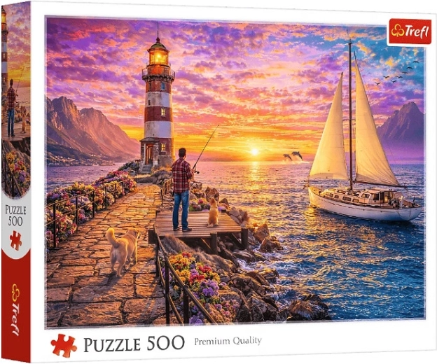 Puzzle 500 de piese far la apus