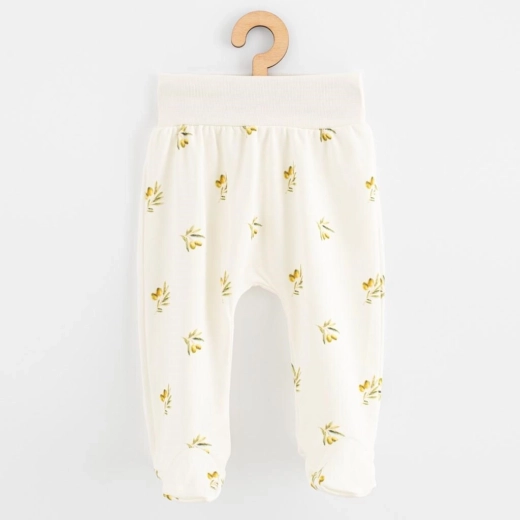Pantalonași cu botoșei pentru bebeluși din bumbac organic NEW BABY Olivy