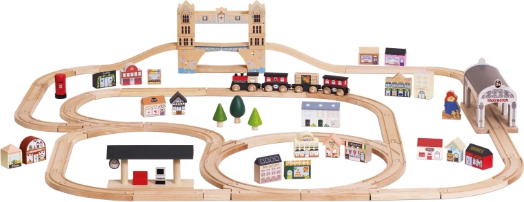 Set de trenuleț din lemn Paddington cu 75 de piese Le Toy Van