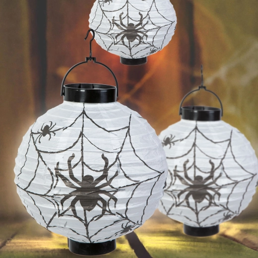 Lampion LED cu pânză de păianjen, 20 cm