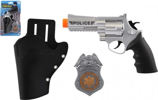 Set polițienesc pentru copii: revolver cu toc și insignă