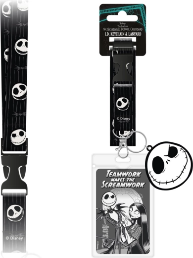 Șnur pentru gât Nightmare Before Christmas cu husă transparentă