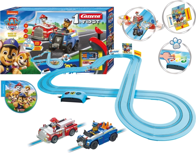 Pistă de curse Carrera First Paw Patrol Race 'N' Rescue 3,5 m