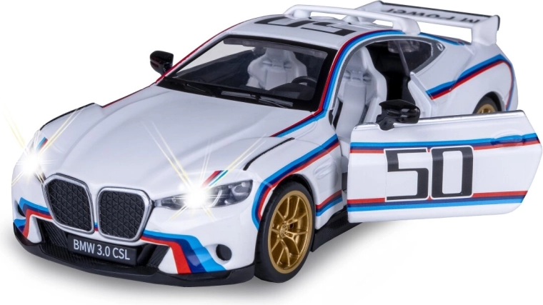 Model metalic BMW 3.0 CSL la scara 1:34 cu efecte