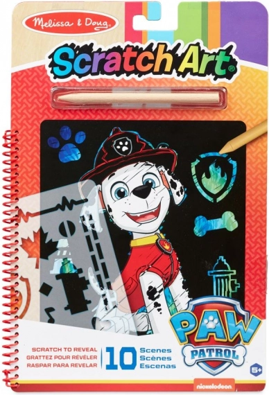 Melissa & Doug PAW PATROL artă de zgâriere – Marshall, bloc creativ