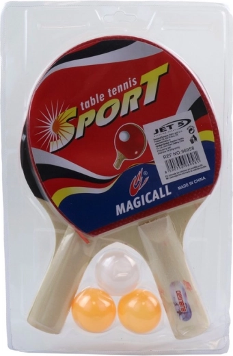 Set de tenis de masă cu 2 palete și 3 mingi