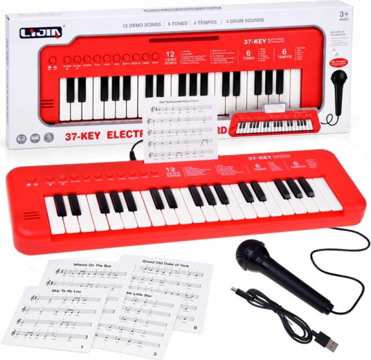 Keyboard electronic pentru copii cu 37 de clape și microfon