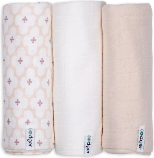 Scutece din bumbac muselină Lodger Swaddler solid matcha powder, 70 x 70 cm (3 buc)