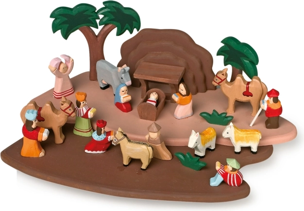 Naștere din lemn cu figurine pentru copii small foot