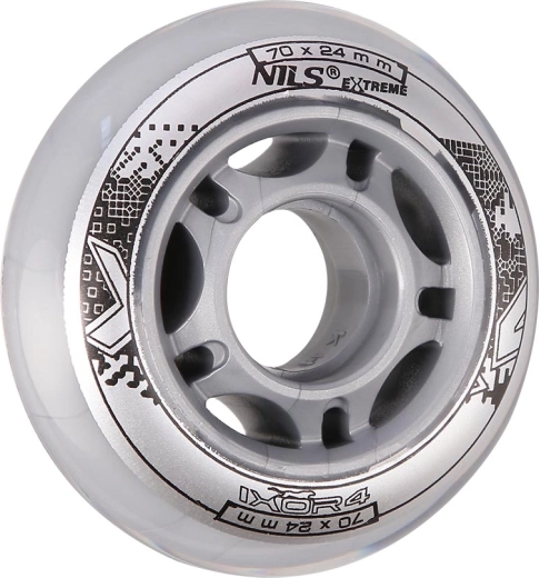 Roți pentru role in-line NILS EXTREME PU 70 mm transparente (4 buc)