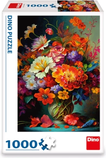 Motiv floral vibrant cu contrast ridicat