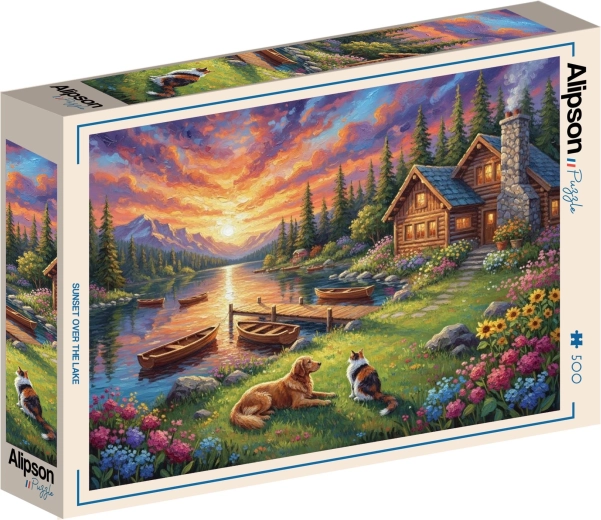 Puzzle Alipson „Apus de soare deasupra lacului” 500 de piese