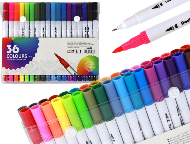 Set de markere duble 36 bucăți în organizator