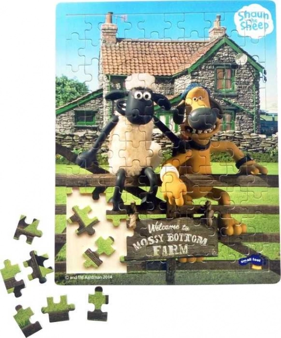 Puzzle din lemn Small Foot – Oița Shaun, 100 de piese