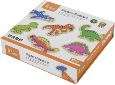 Magneti din lemn cu dinozauri – set de 20 bucăți