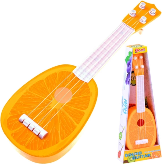 Ukulele pentru copii – chitară din plastic 37 cm – Portocală