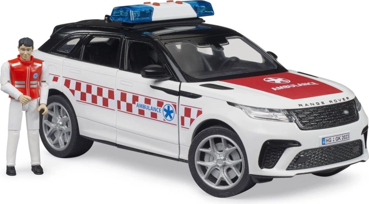 Vehicul de salvare Range Rover Velar cu șofer și figurină de salvator