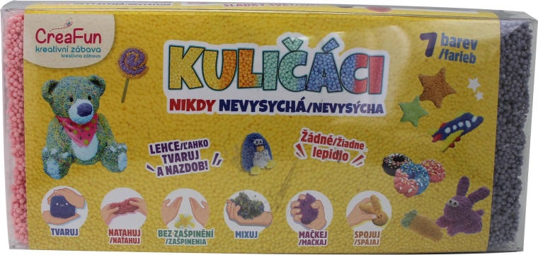CreaFun plastilină cu bile – 7 culori