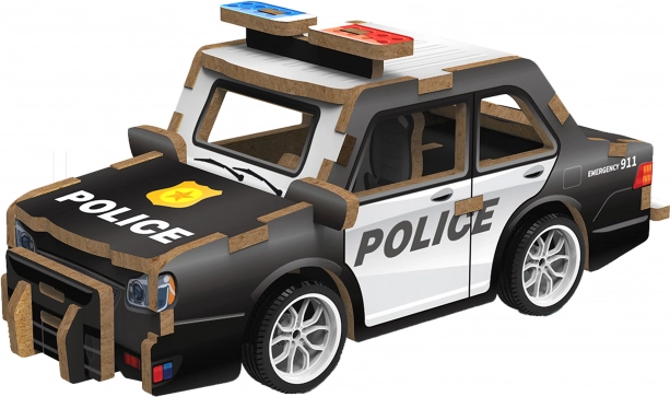 Puzzle 3D de mașină de poliție din lemn