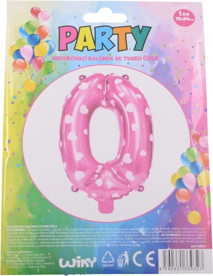 Balon gonflabil cifră 1 cu inimioare – Roz