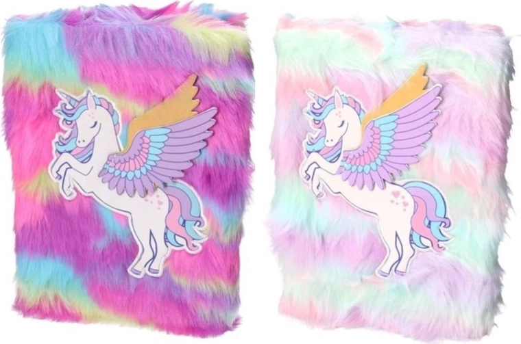Jurnal din pluș unicorn 15 × 21 cm