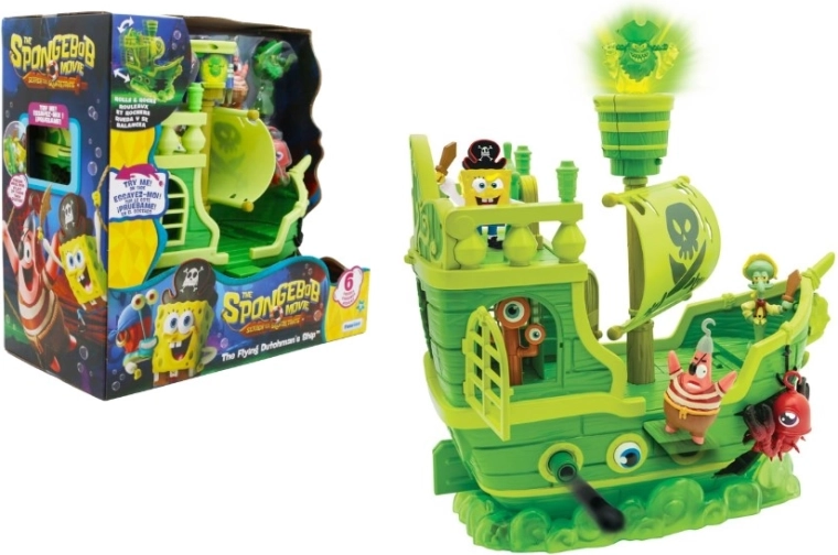 SpongeBob – corabie pirat zburătoare Olandezul Zburător cu 6 figurine